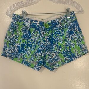 Lilly Pulitzer High Waist Blue and Green Shorts